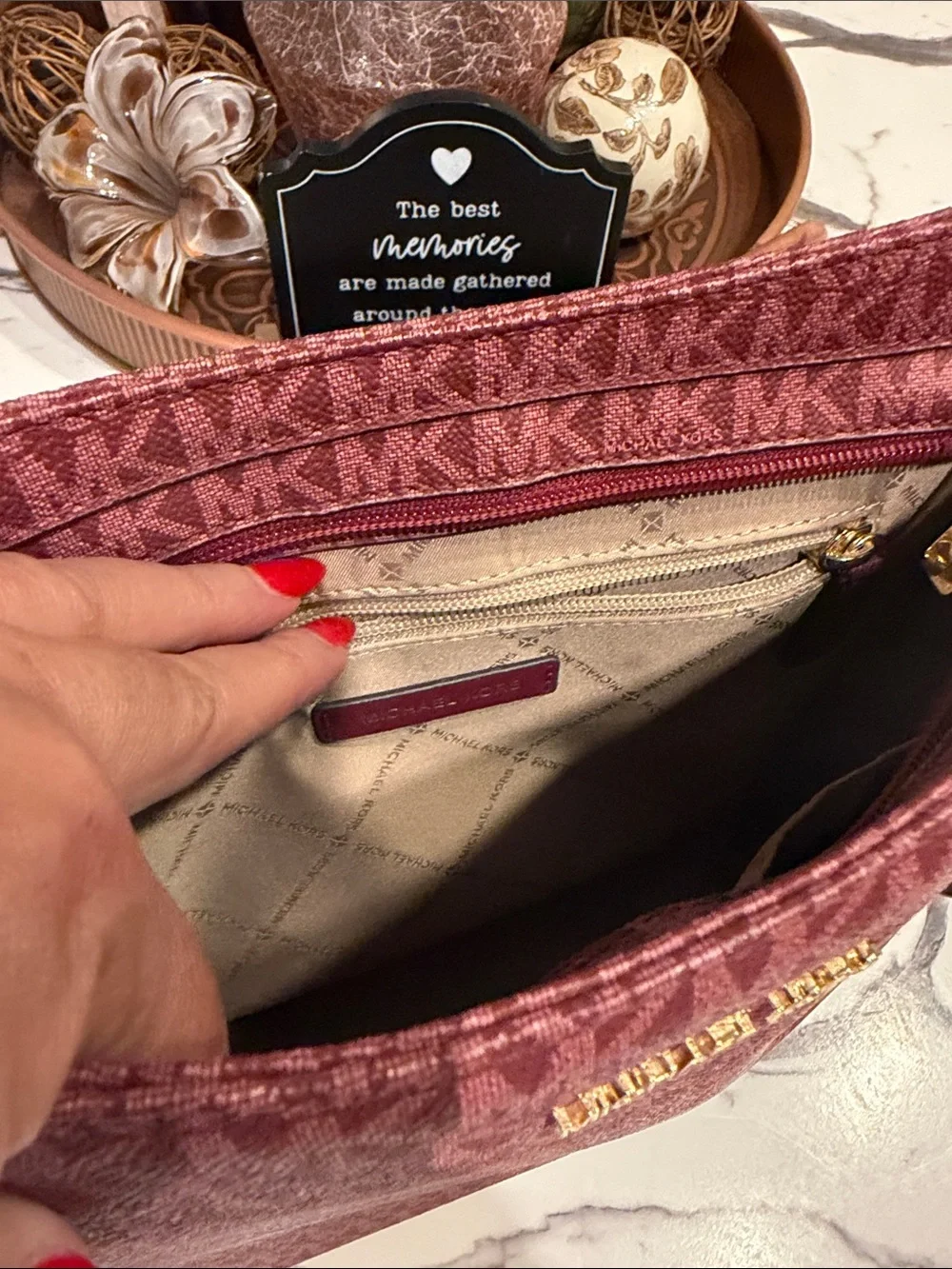 Michael Kors Rose MK Logo Crossbody Bag